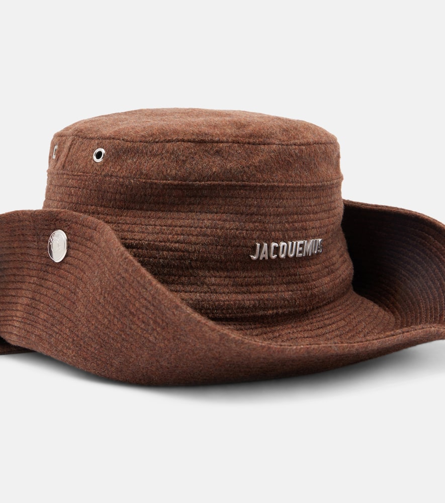 Jacquemus Artichaut Canvas Bucket Hat In Brown