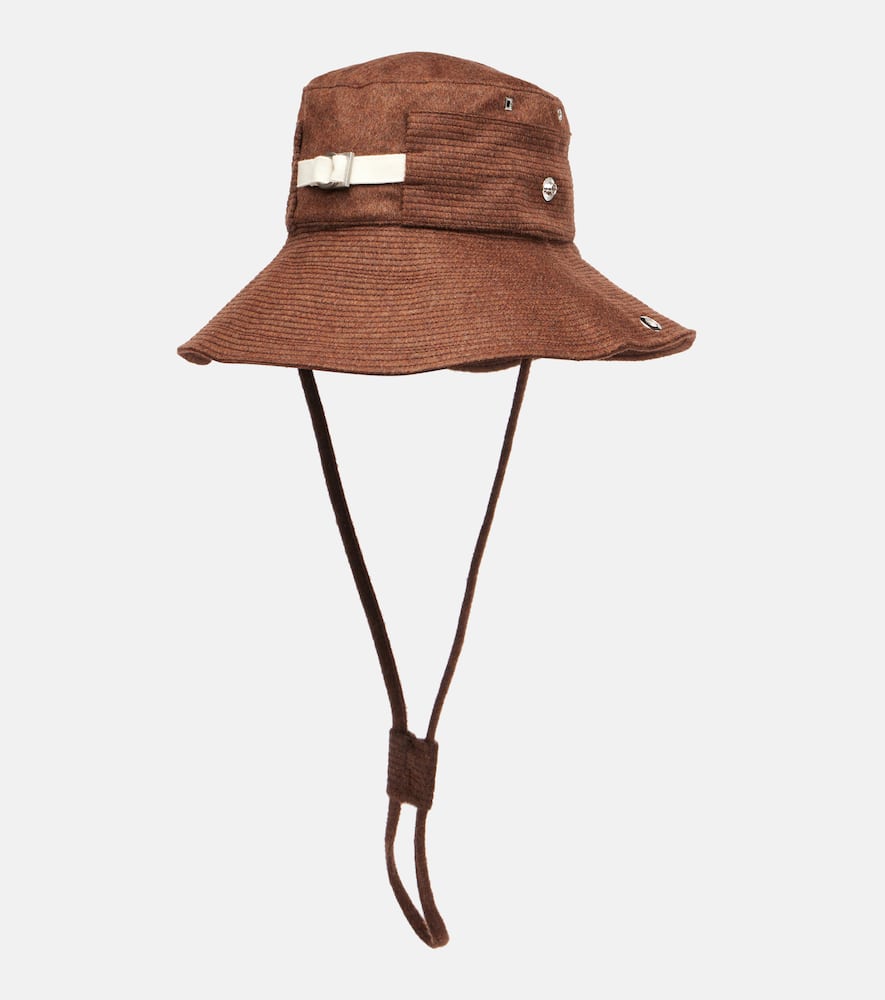 Jacquemus Artichaut Canvas Bucket Hat In Brown