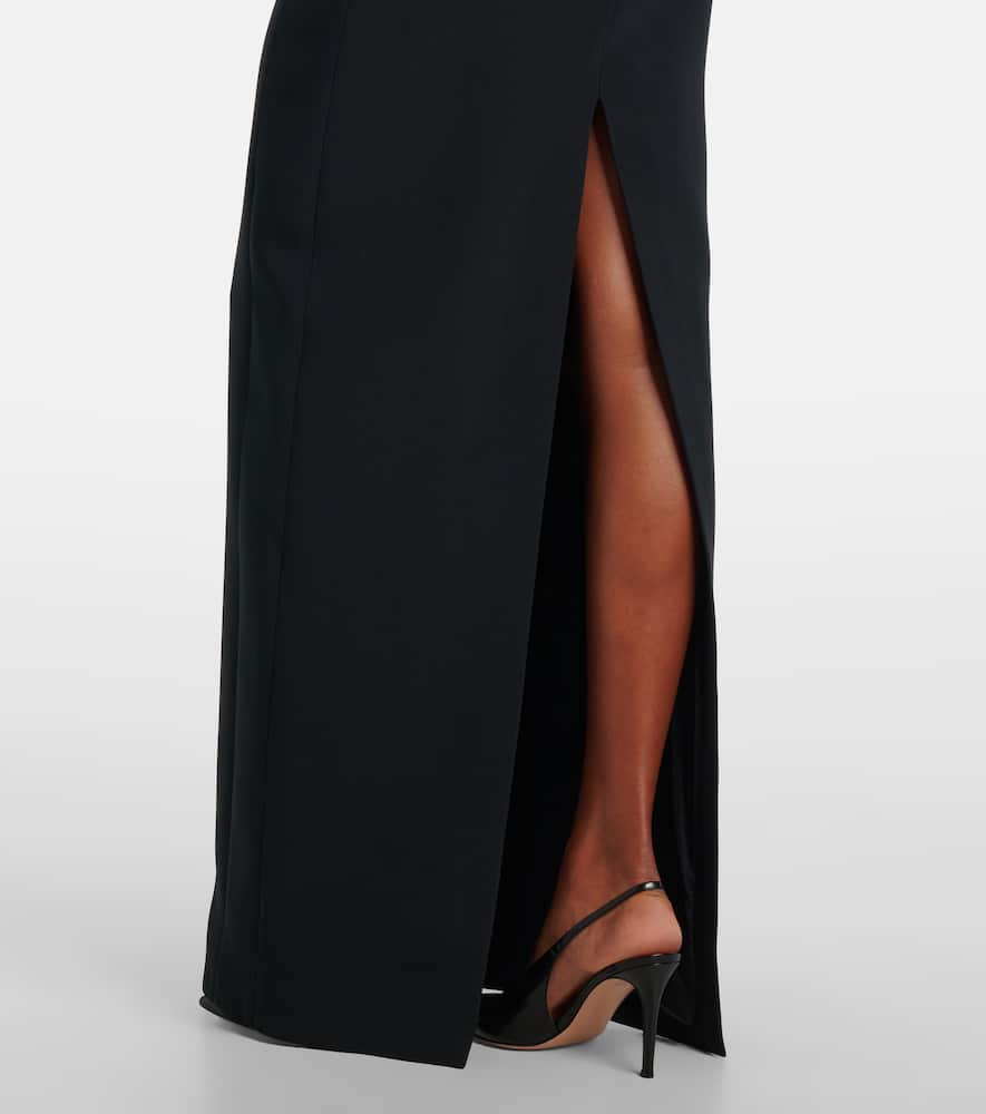 David Koma Womens Black White Bow Strapless Woven Maxi Dress In Black