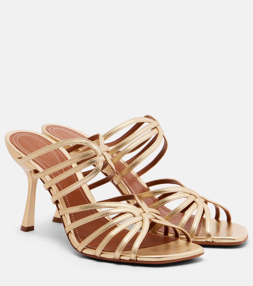 Zimmermann Aura 85 Leather Mules In Gold