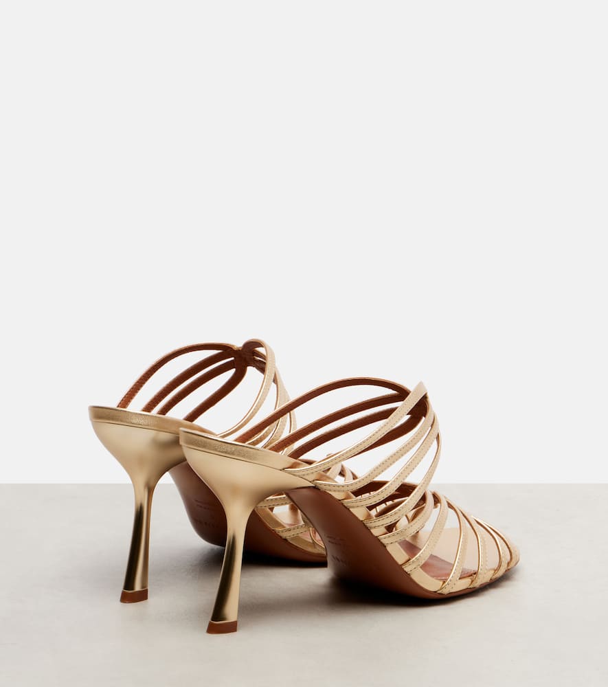 Zimmermann Aura 85 Leather Mules In Gold