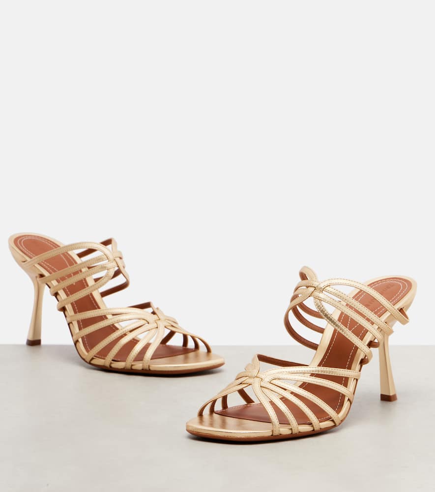 Zimmermann Aura 85 Leather Mules In Gold