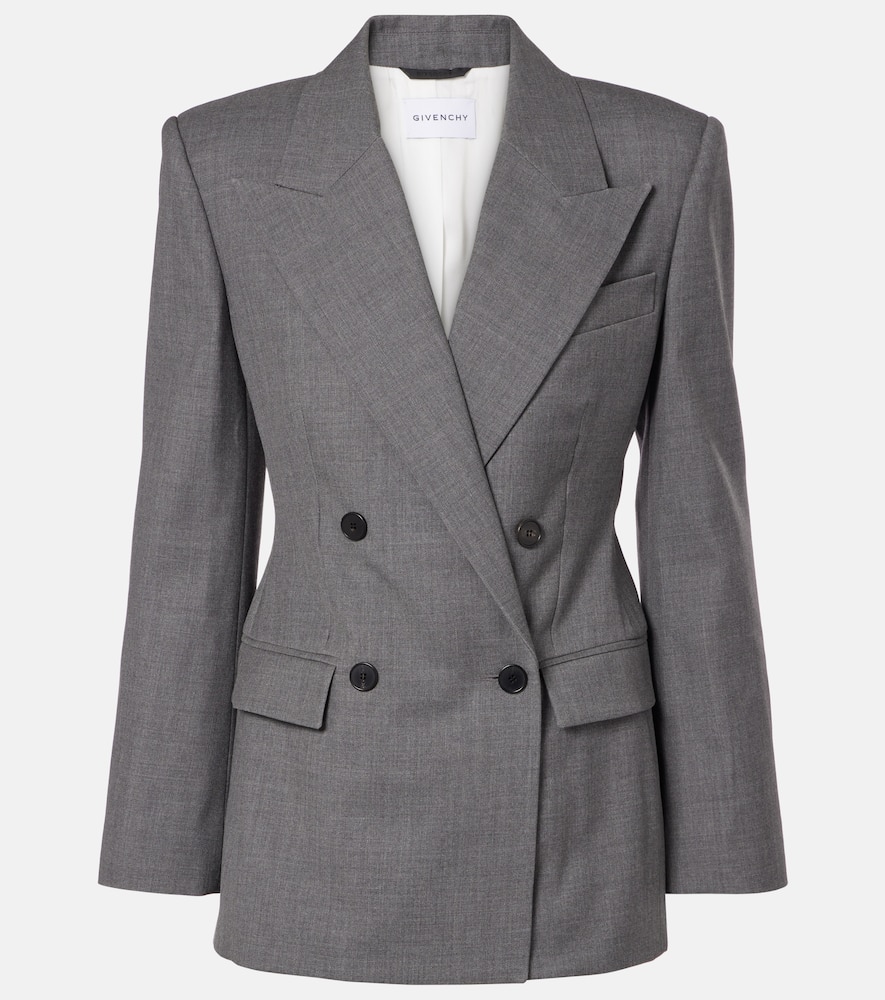 Double-breasted wool tuxedo jacket