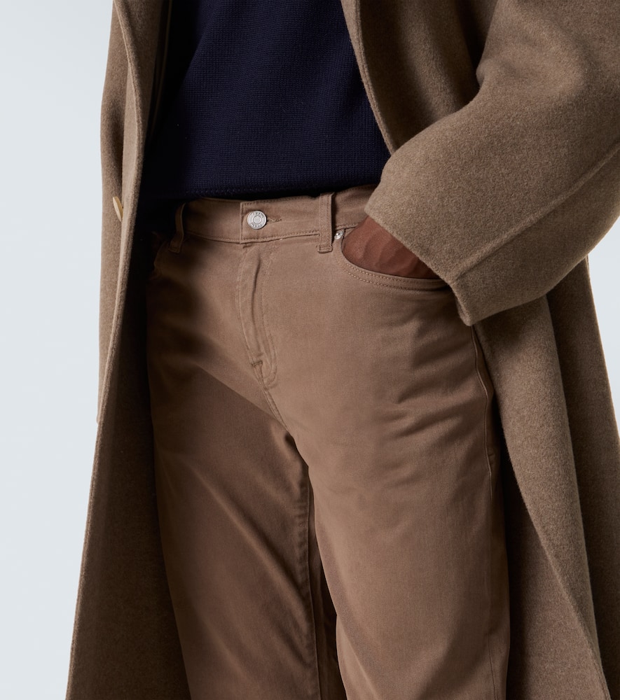 Frame L'homme Slim Mid-rise Slim Pants In Brown