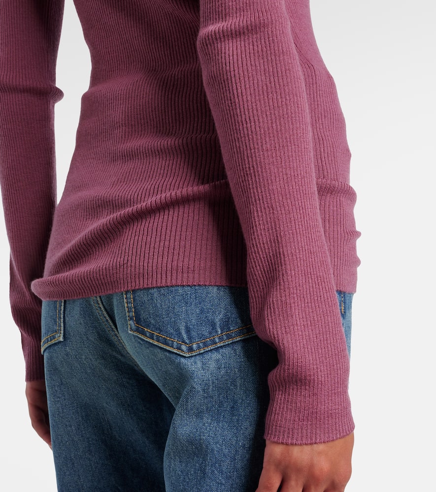 Chloé Chloe Ribbed-knit Wool Top In Pink