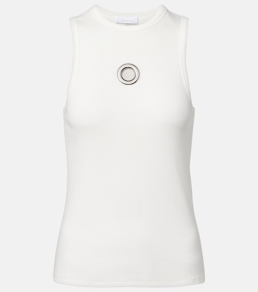 Rabanne Embellished cotton-blend tank top Rabanne Embellished cotton-blend tank top