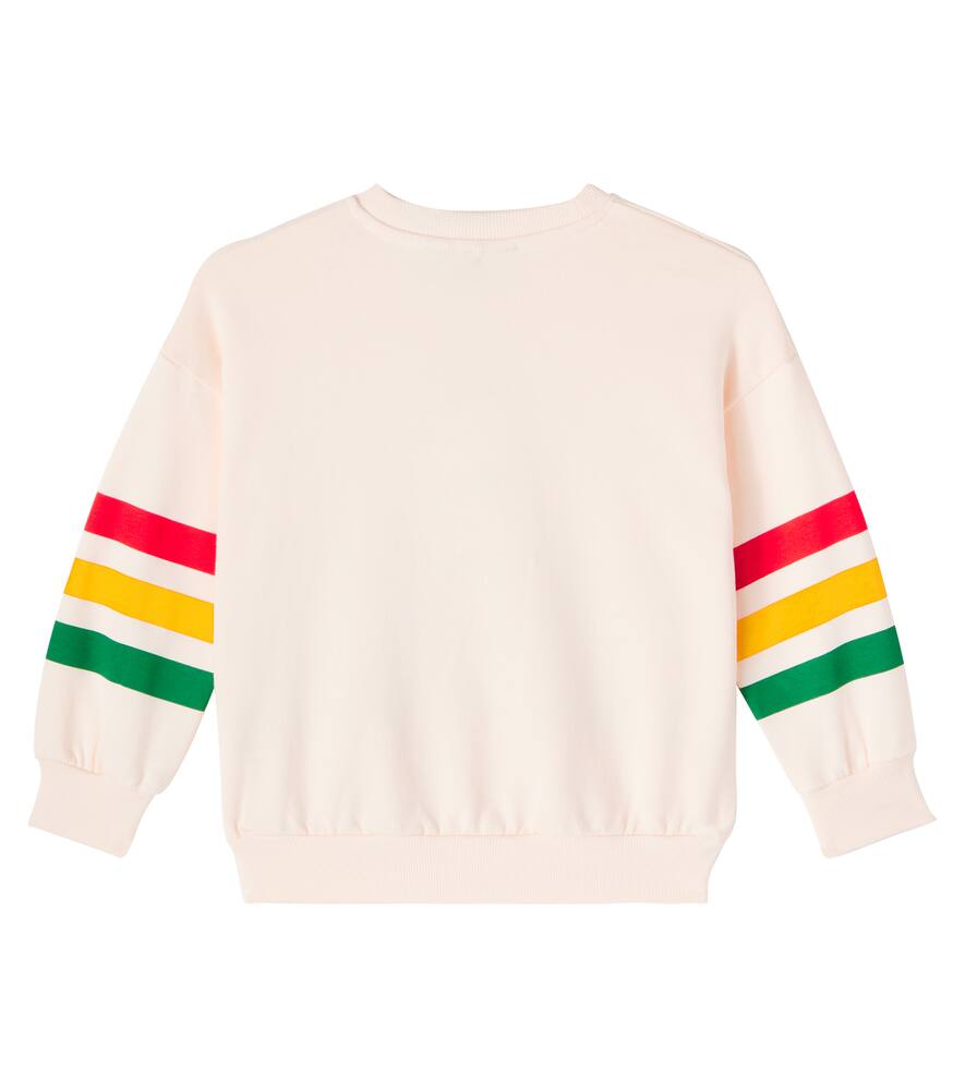 Mini Rodini Bear Striped Cotton Jersey Sweatshirt In Neutral