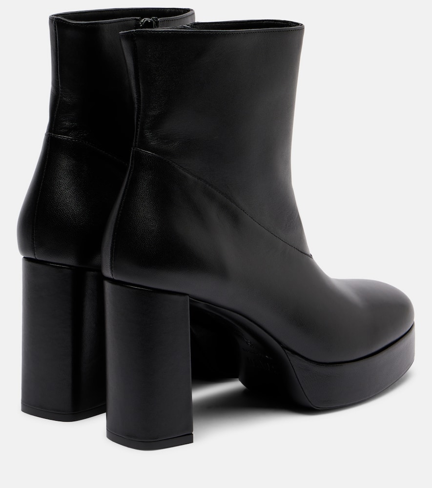 Staud Jodie Leather Platform Ankle Boots In Black