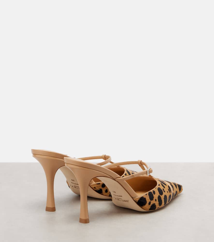Jimmy Choo Gloria 85 Leopard-print Calf Hair Mules In Animal Print
