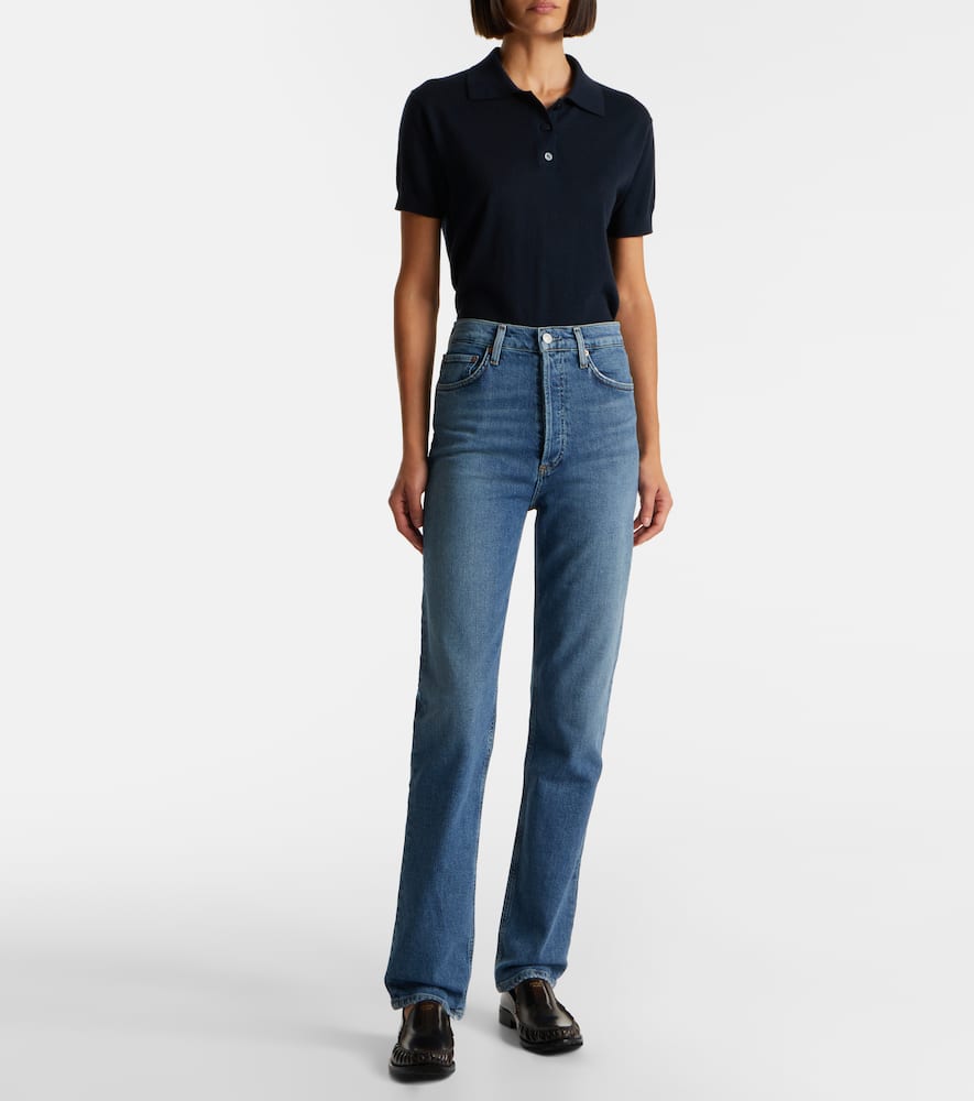 Agolde 90's Pinch Waist High-rise Straight Jeans In Blue