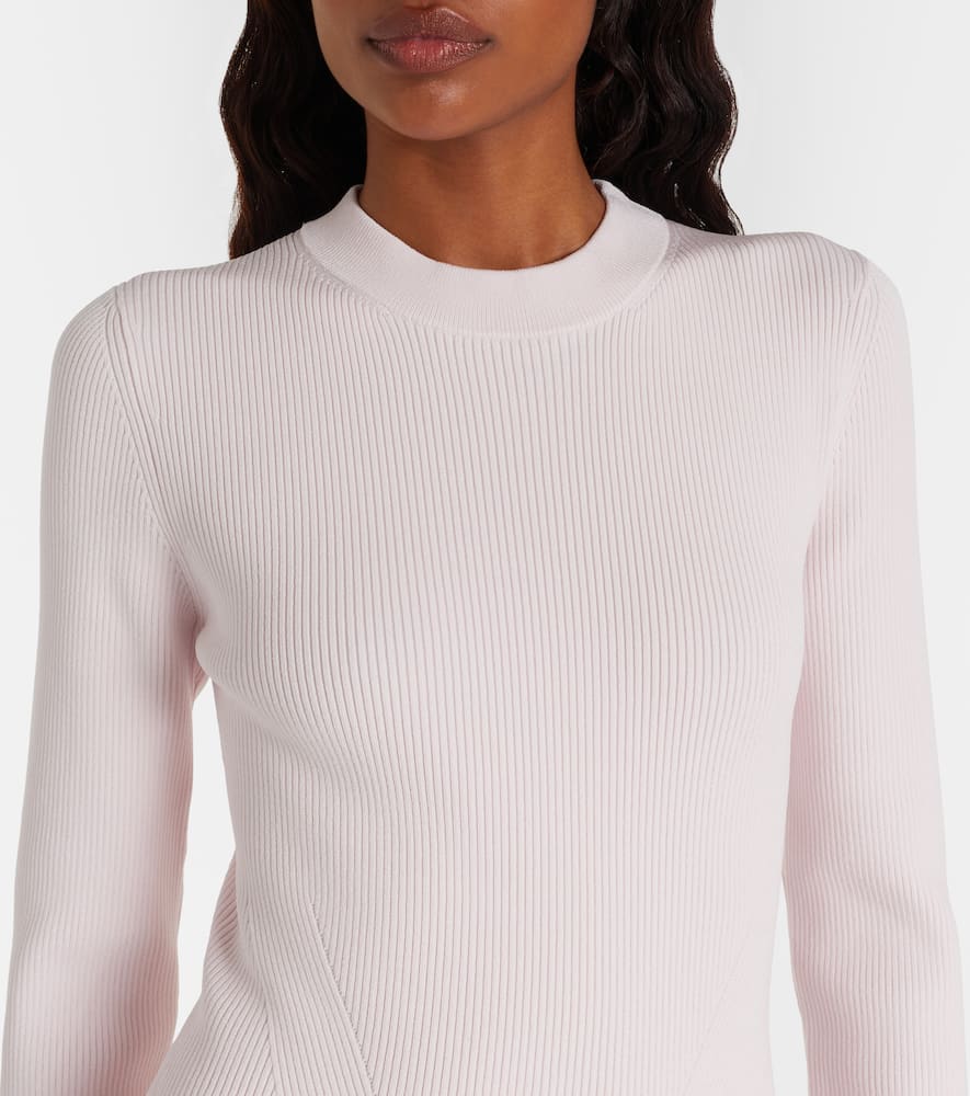 Simkhai Kenlie Ribbed-knit Midi Dress In Pink