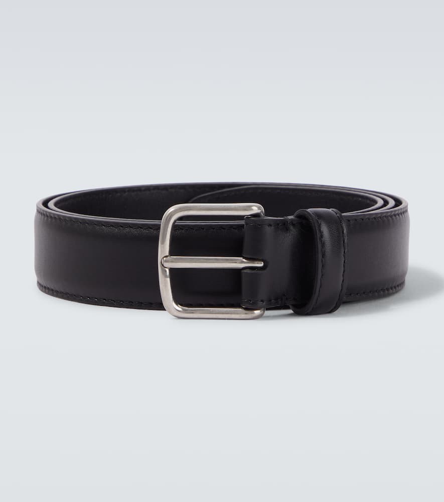 The Row Classic Leather Belt In Black