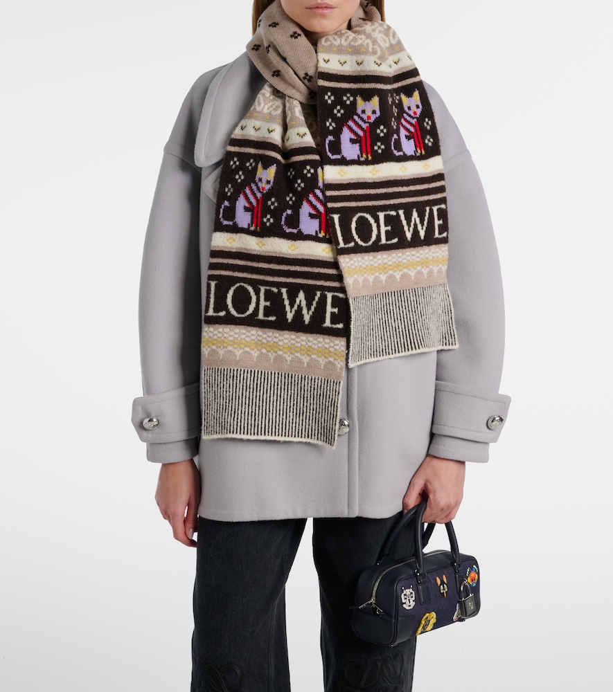 X Louis Wain Fair Isle Wool-Blend Scarf