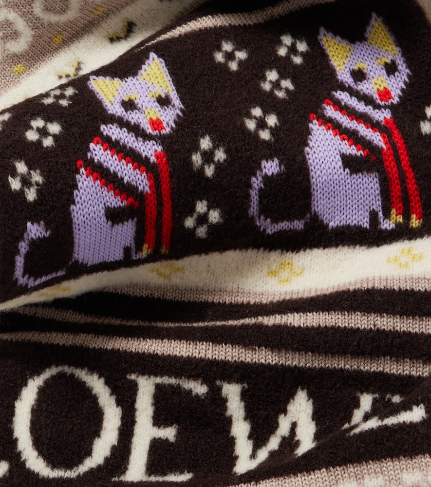 X Louis Wain Fair Isle Wool-Blend Scarf