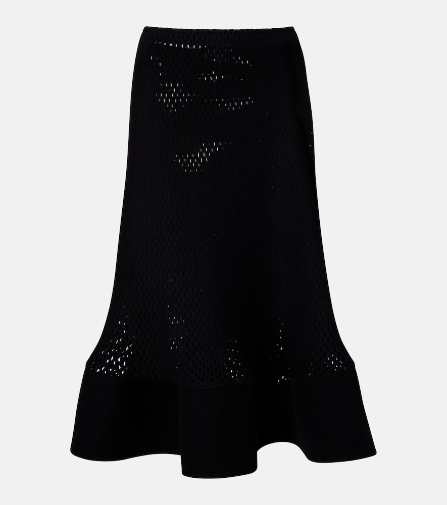 Alaia Alaïa Open-knit wool-blend midi skirt