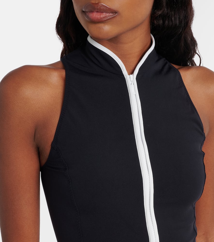 Hunza G Katya Zip-up Swimsuit In Black