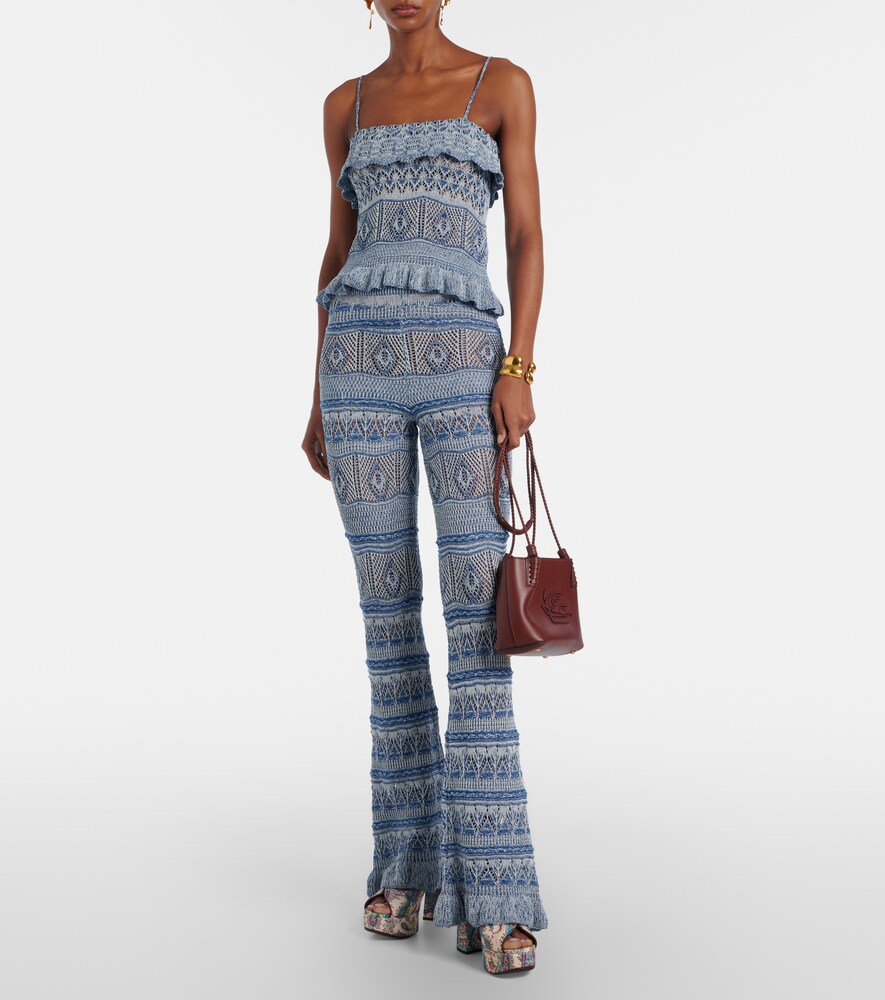 Etro Crochet cotton flared pants