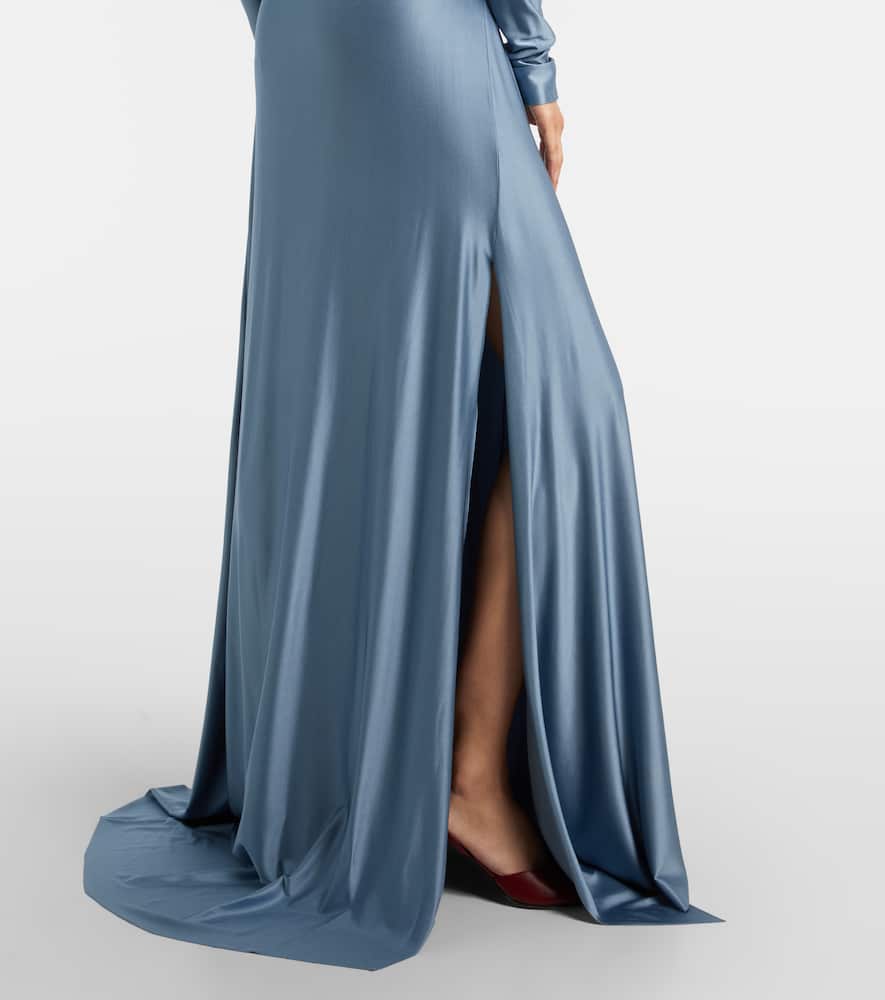 Victoria Beckham Jersey Maxi Dress In Blue