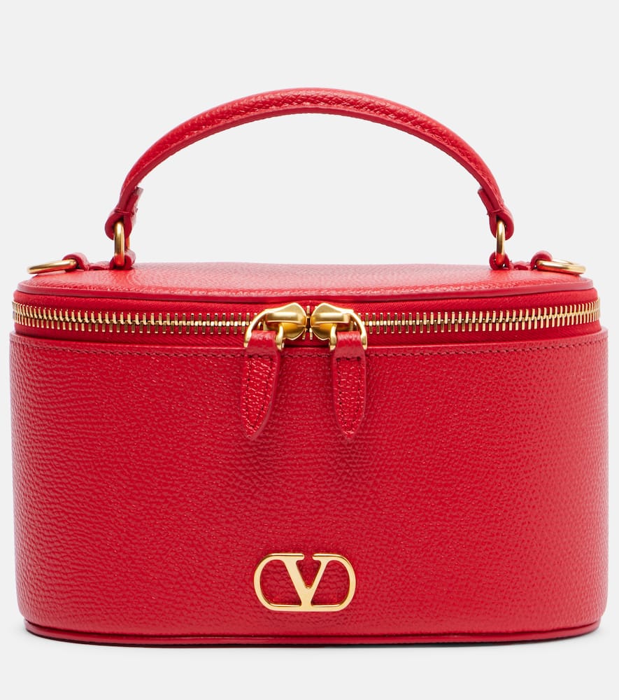 Valentino Garavani Vlogo Mini Leather Vanity Bag In Red