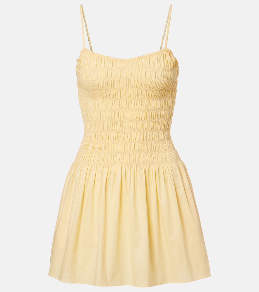 Faithfull Araceli Shirred Cotton Minidress