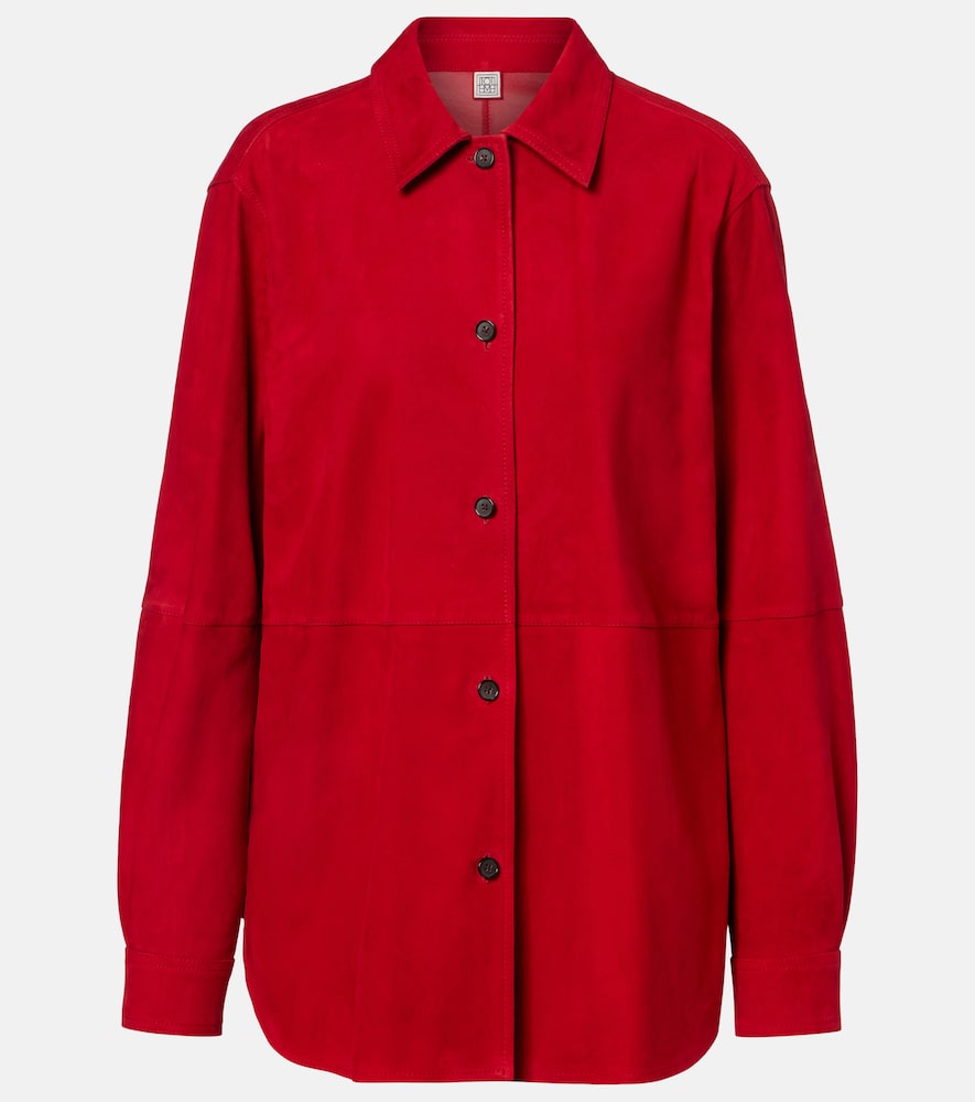 Toteme Women's Red Suede Overshirt UK Size 8 - Mytheresa
