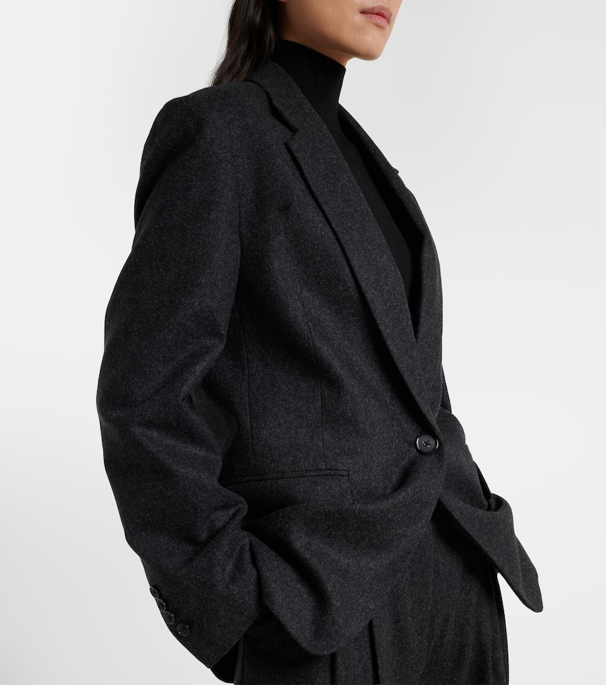 Totême Wool-blend Flannel Blazer In Gray