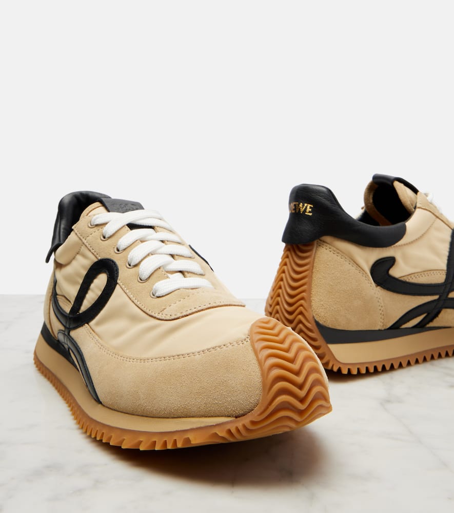 Loewe Flow Runner 2.0 Suede-trimmed Sneakers In Nude