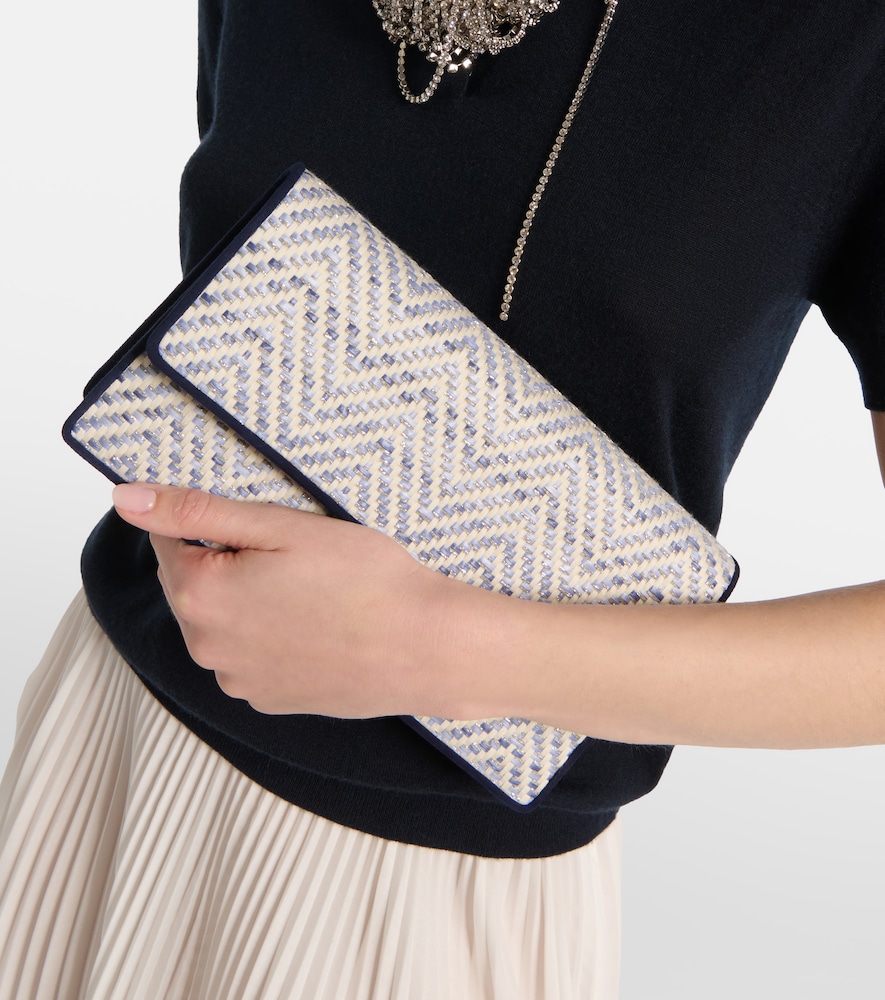 Manolo Blahnik Capripla raffia clutch