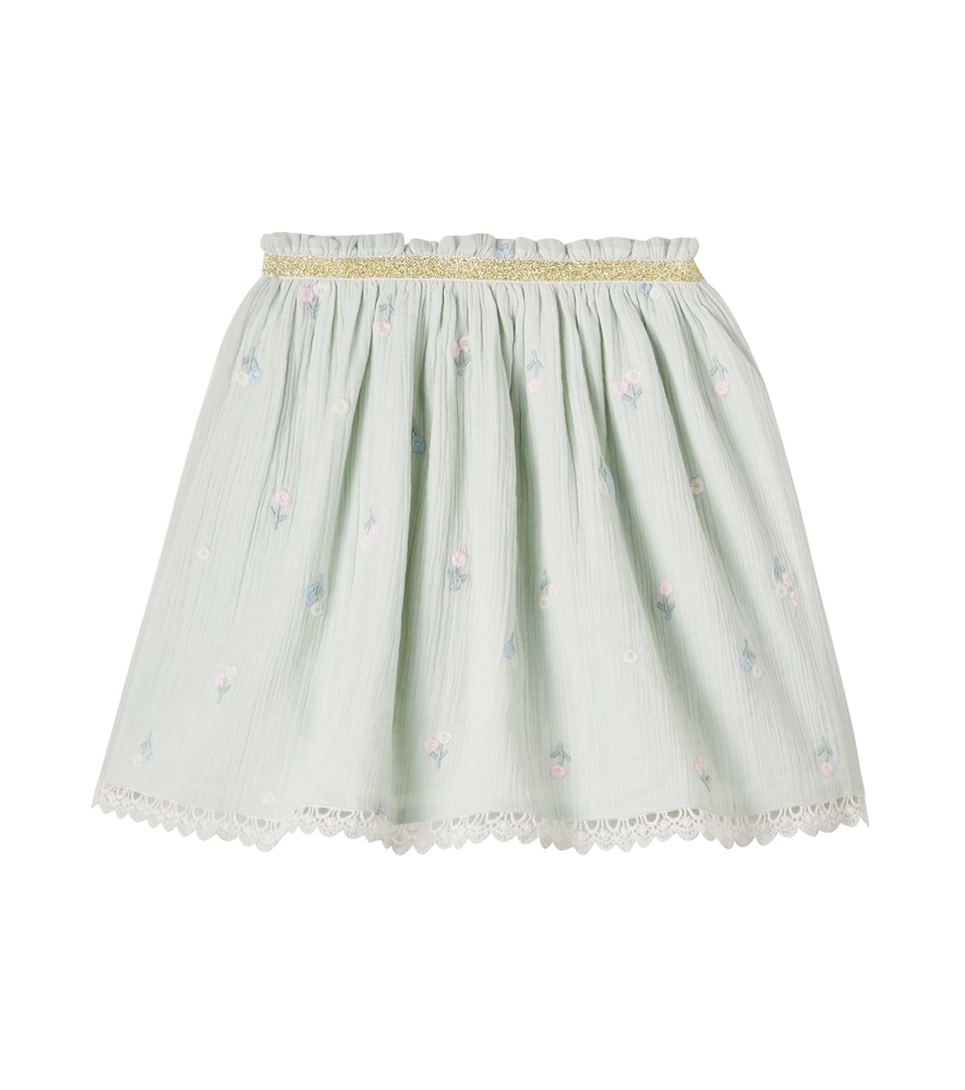 Louise Misha Cephee Floral Embroidered Cotton Skirt