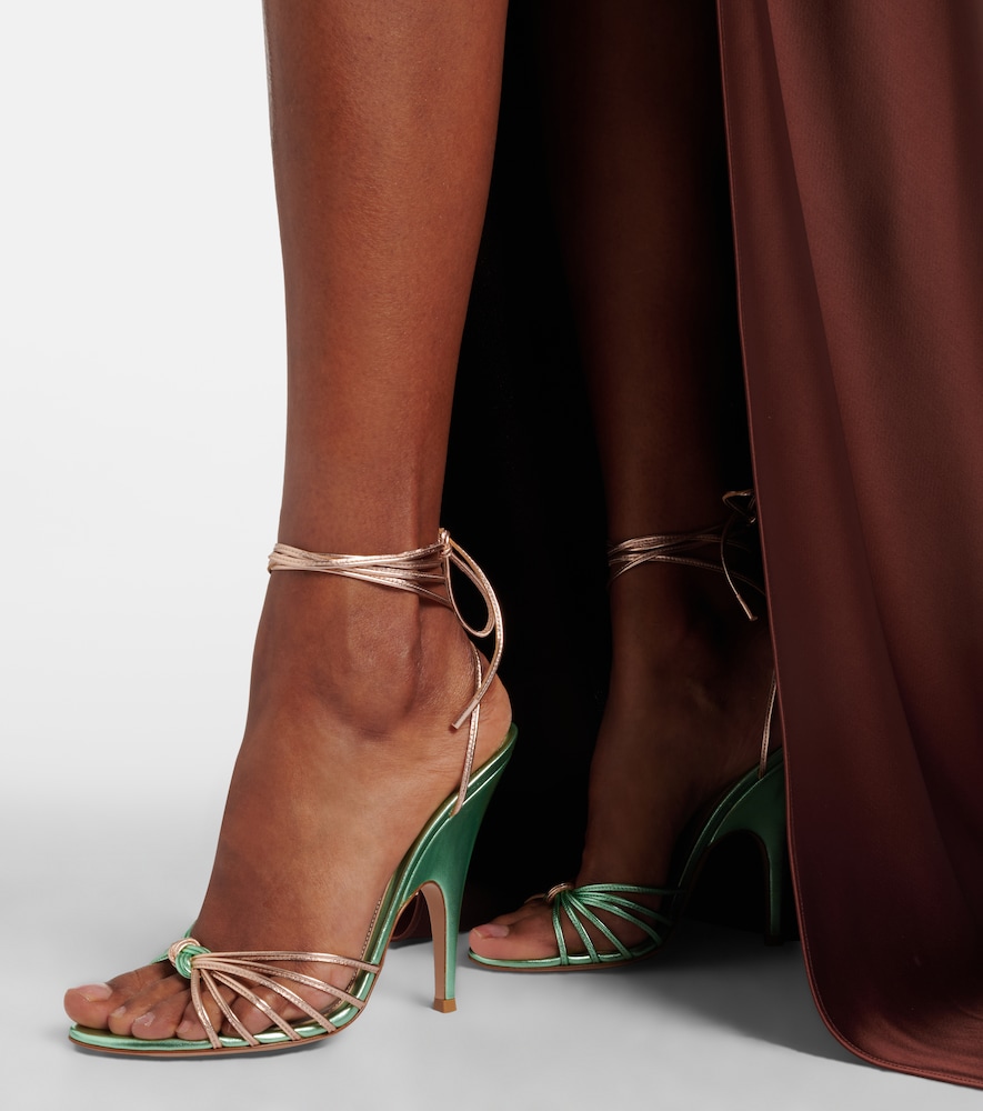 Gianvito Rossi Metallic leather slingback sandals