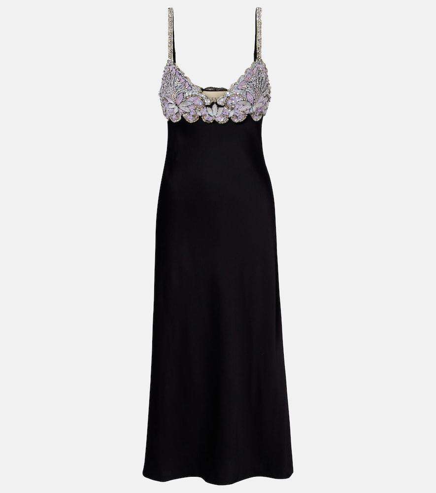 Valentino Embellished cady midi dress