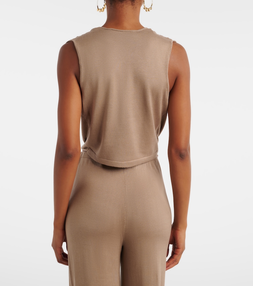  Aya Muse Aya Muse Esme Cutout Draped Silk-blend Crop Top 