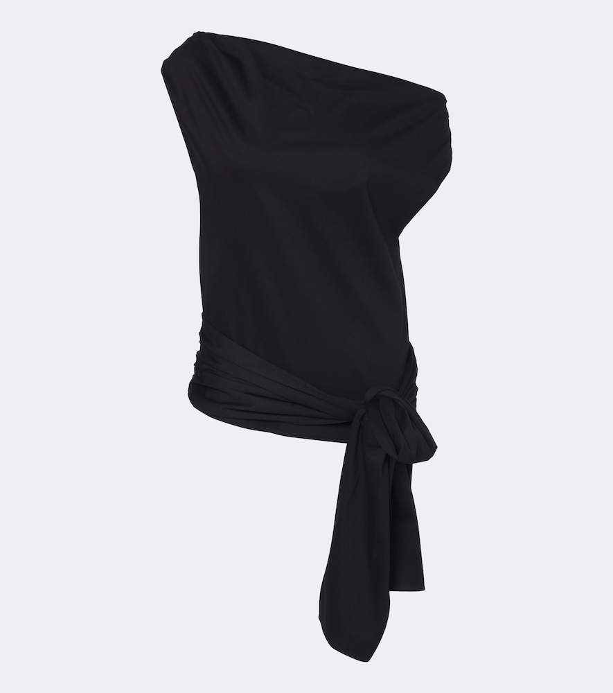 Top Zafira in jersey di cotone asimmetrico