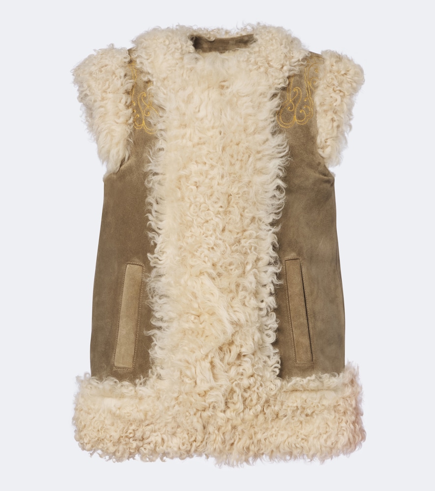 Etro Gilet en shearling broderies 2500 €