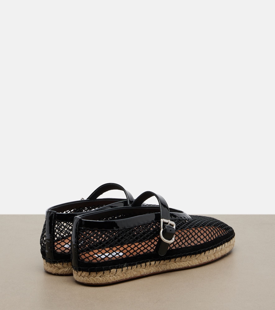  Alaia Alaia Fishnet Leather-trimmed Espadrilles 