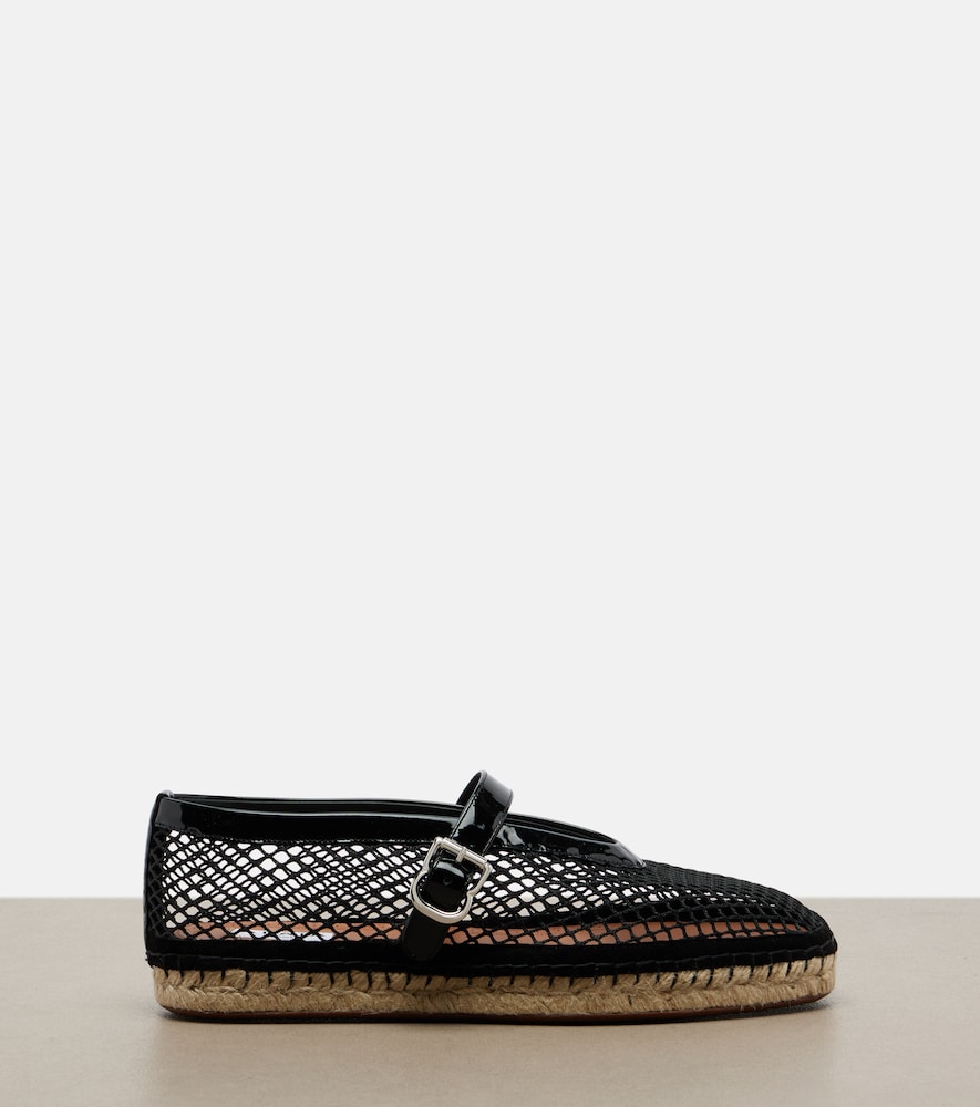  Alaia Alaia Fishnet Leather-trimmed Espadrilles 