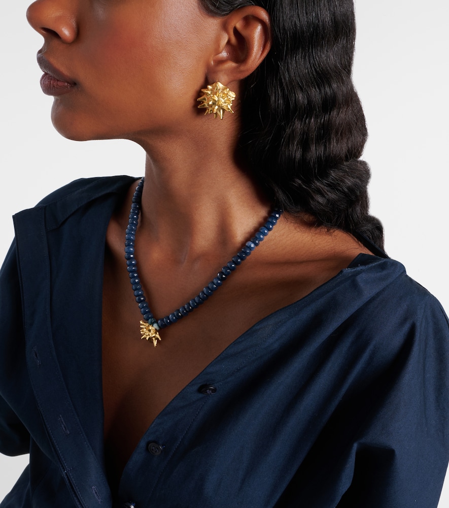 Sea Urchin 24Kt Gold-Plated Earrings