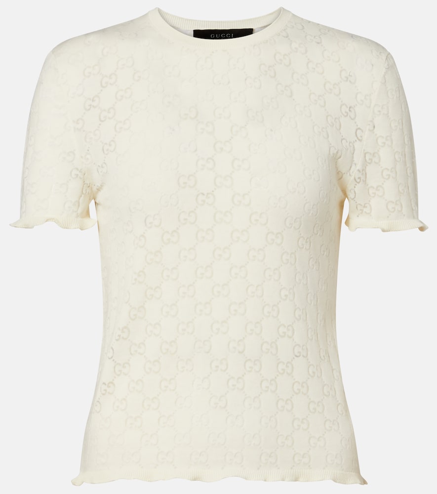 Pullover GG in misto cotone devorÃ©