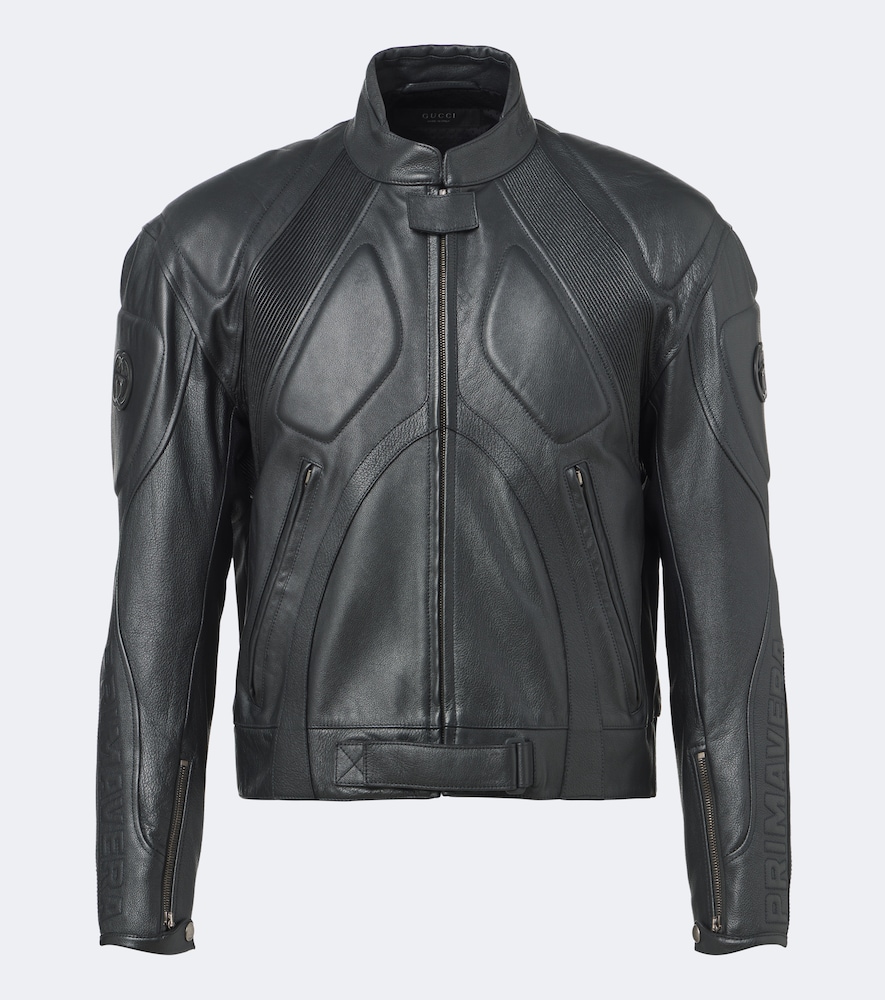 Bikerjacke Interlocking G aus Leder