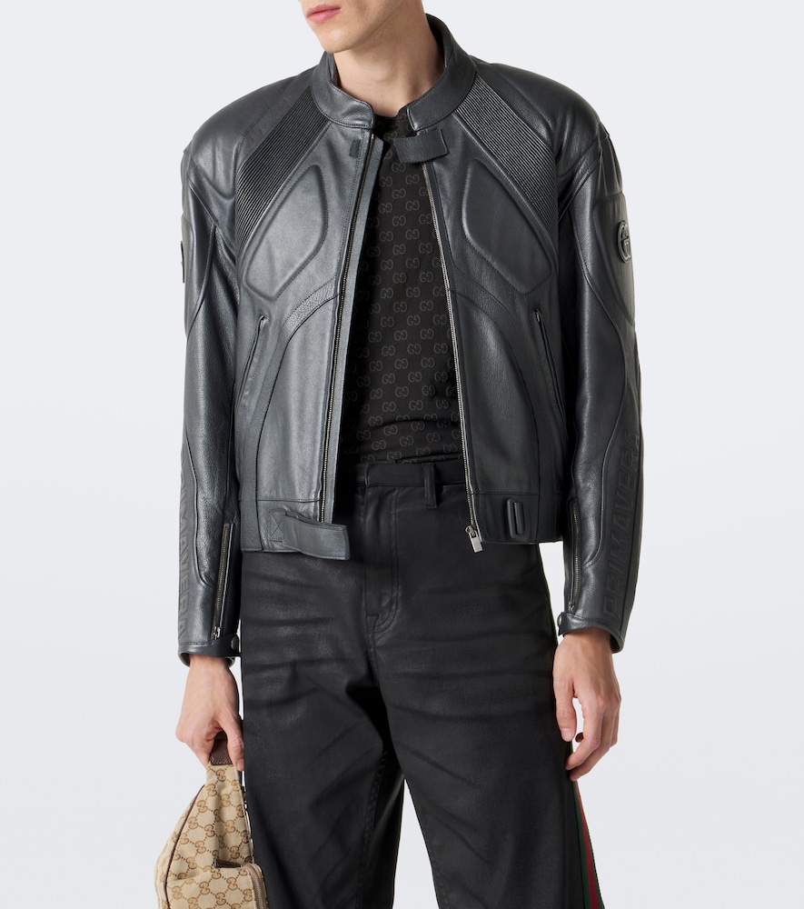 GG Leather Biker Jacket