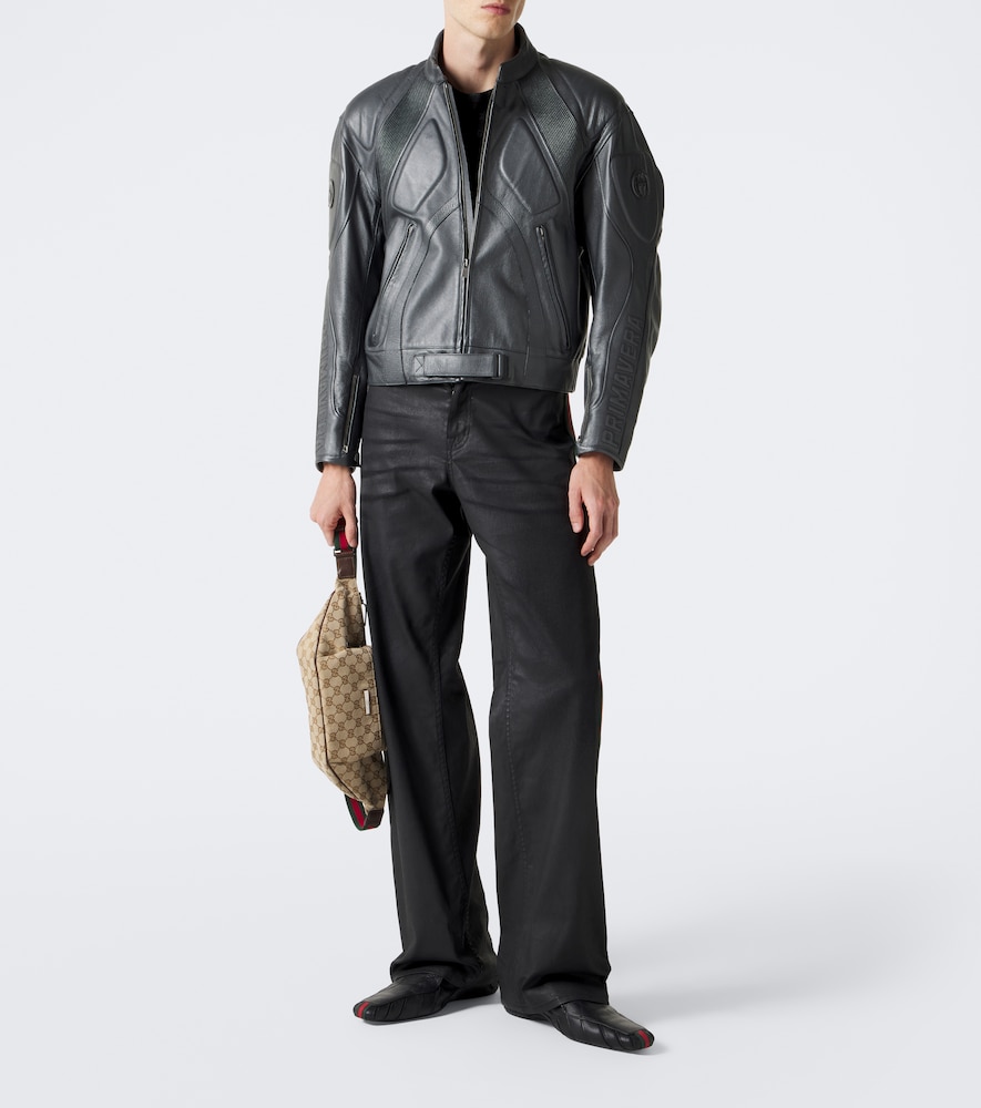 GG Leather Biker Jacket