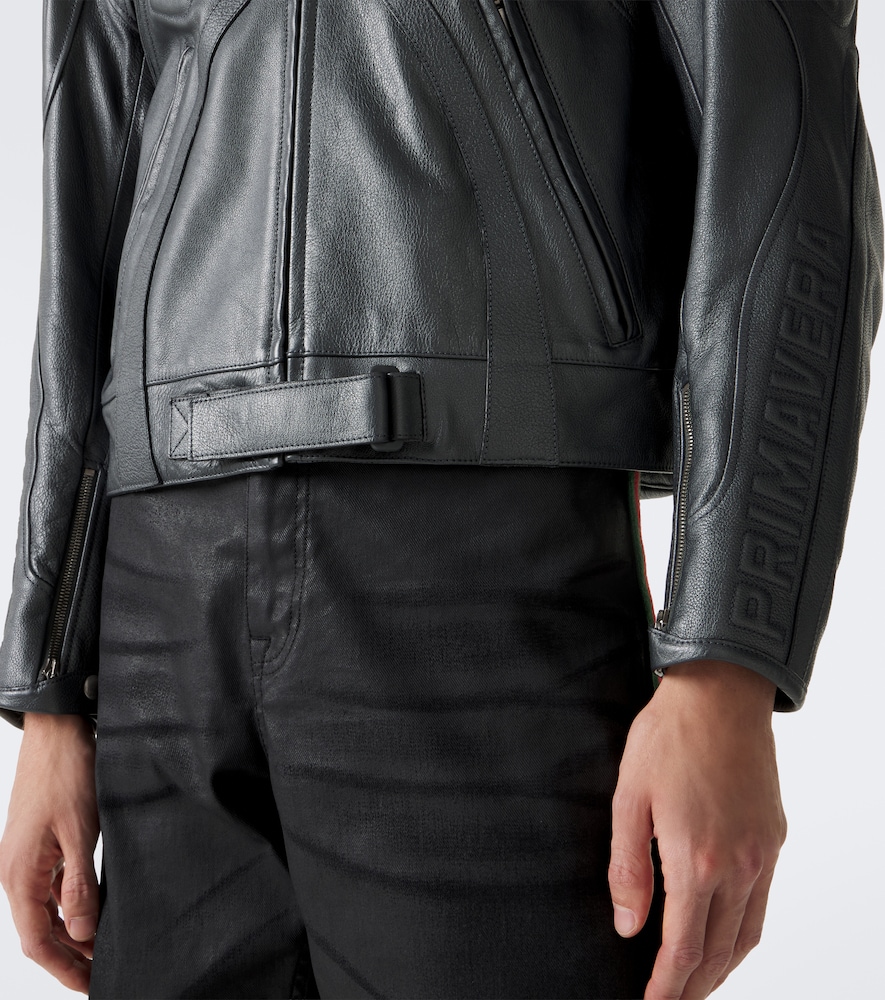 GG Leather Biker Jacket