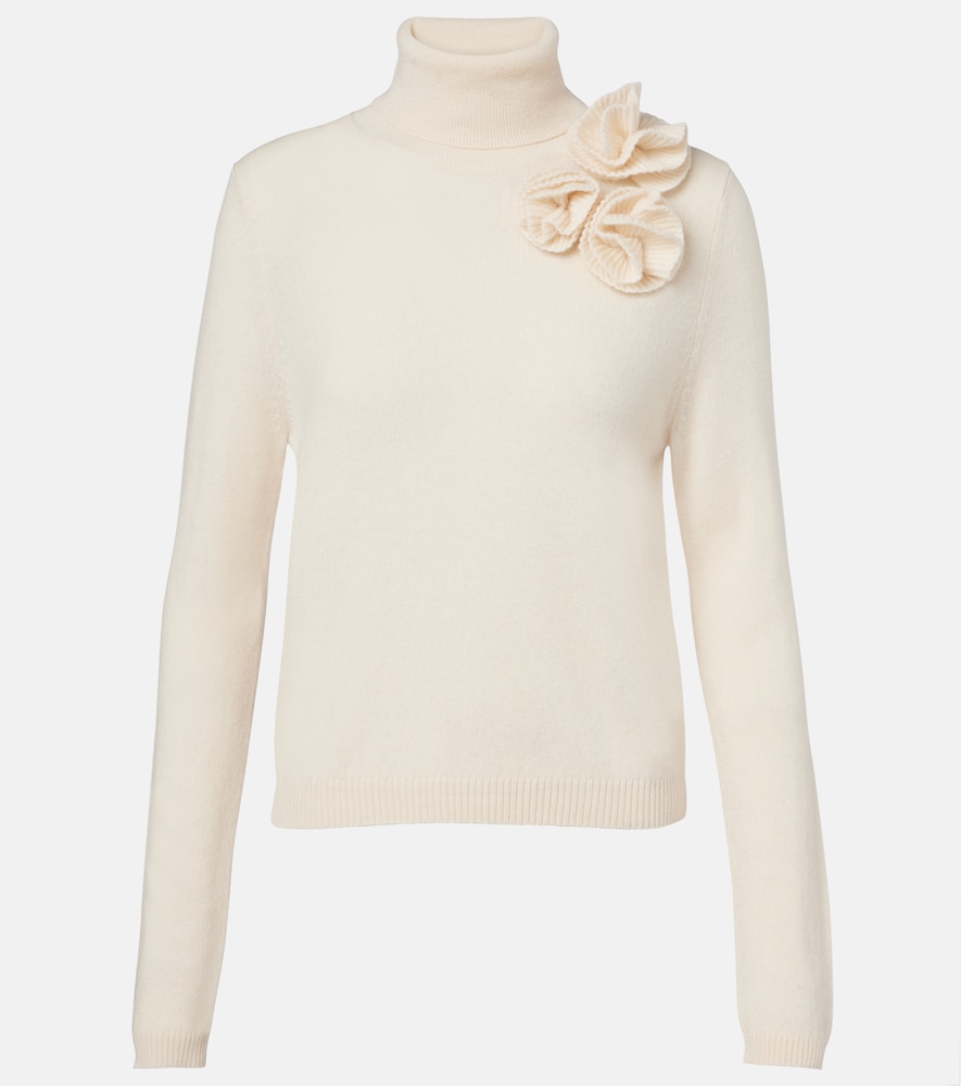 Jardin des Orangers Floral-appliqué wool and cashmere sweater