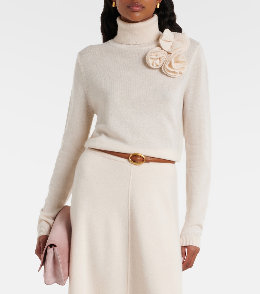 Jardin des Orangers Floral-appliqué wool and cashmere sweater
