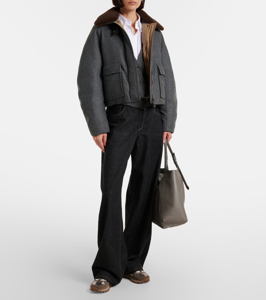Monili Shearling-Trimmed Sneakers