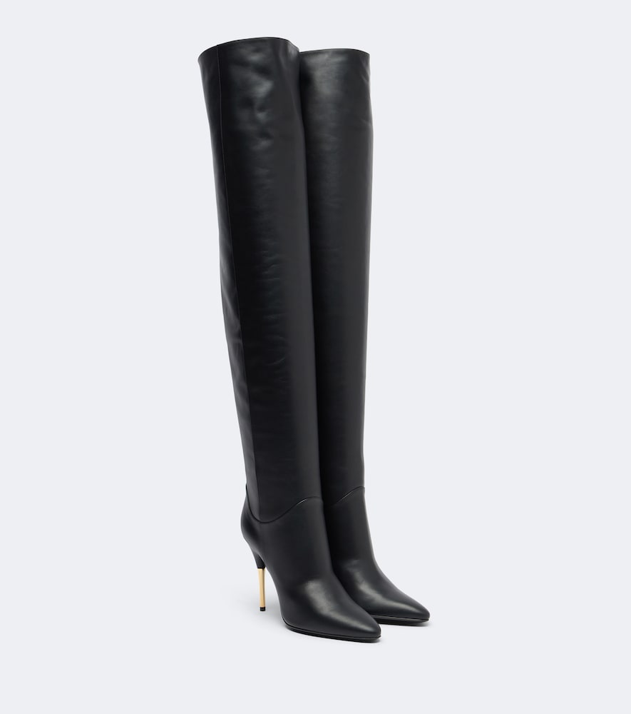 Overknee-Stiefel VLogo aus Leder