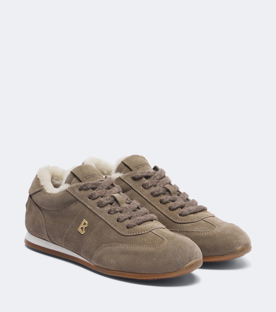 Bogner Valencia Shearling-lined Suede Sneakers In Animal Print