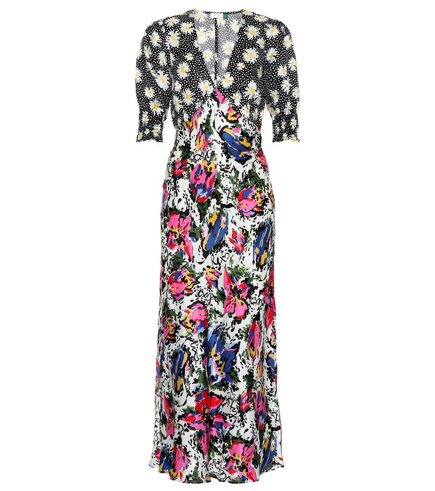 Rixo London Dresses ZADIE SATIN MIDI DRESS
