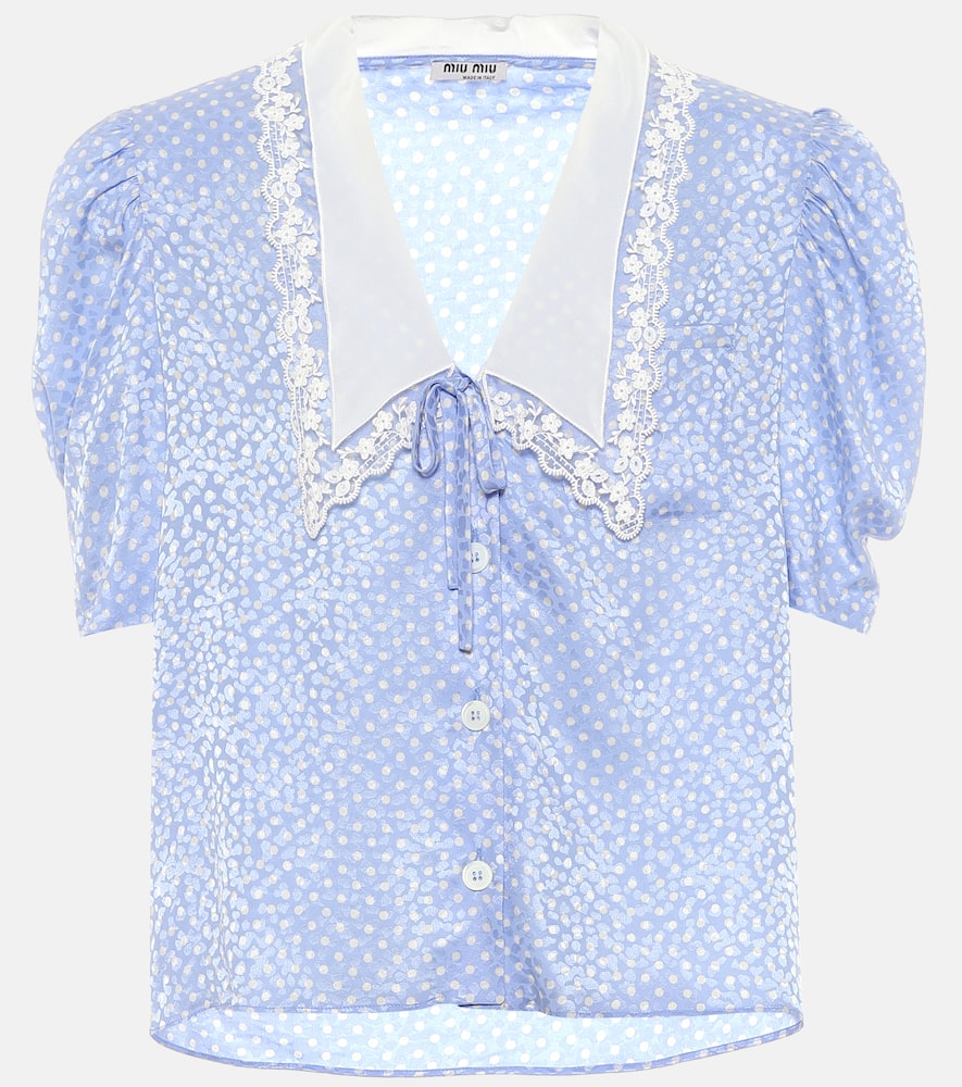 Miu Miu Satin jacquard blouse
