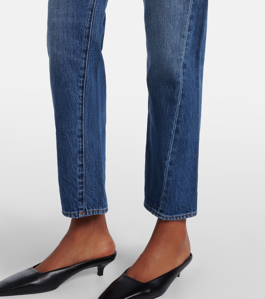 Mid-Rise Straight Jeans